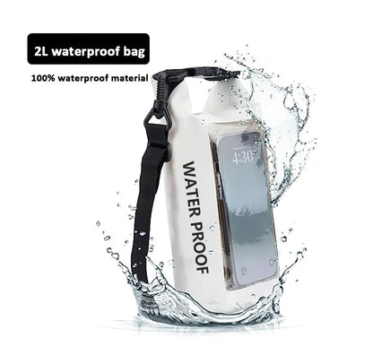 Waterproof PVC Dry Bag – 2L/5L Floating Storage with Phone Holder & Strap for Trekking, Boating, Rafting & Water Sports - Home Fads 