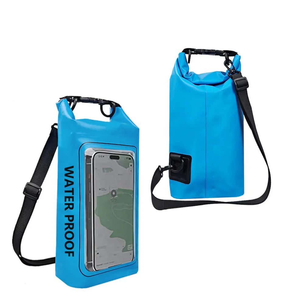 Waterproof PVC Dry Bag – 2L/5L Floating Storage with Phone Holder & Strap for Trekking, Boating, Rafting & Water Sports - Home Fads 