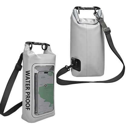 Sac étanche en PVC – Rangement flottant 2 L/5 L avec support de téléphone et sangle pour la randonnée, le bateau, le rafting et les sports nautiques