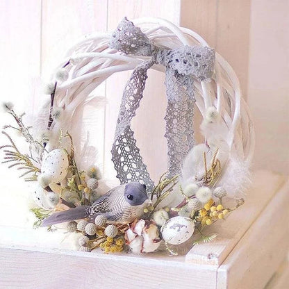 White Rattan Wreath Ring – DIY Craft Base for Home Décor, Gifts, and Seasonal Celebrations (10, 20, 25, 30 cm) - Home Fads 