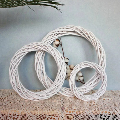 White Rattan Wreath Ring – DIY Craft Base for Home Décor, Gifts, and Seasonal Celebrations (10, 20, 25, 30 cm) - Home Fads 