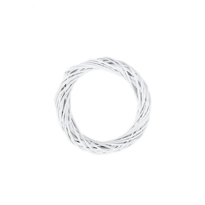 White Rattan Wreath Ring – DIY Craft Base for Home Décor, Gifts, and Seasonal Celebrations (10, 20, 25, 30 cm) - Home Fads 
