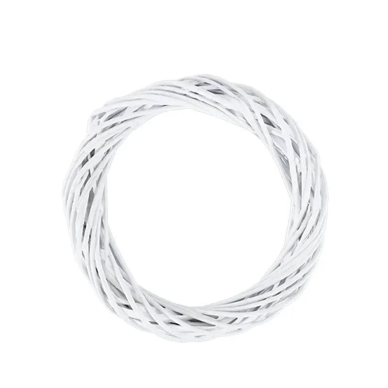 White Rattan Wreath Ring – DIY Craft Base for Home Décor, Gifts, and Seasonal Celebrations (10, 20, 25, 30 cm) - Home Fads 