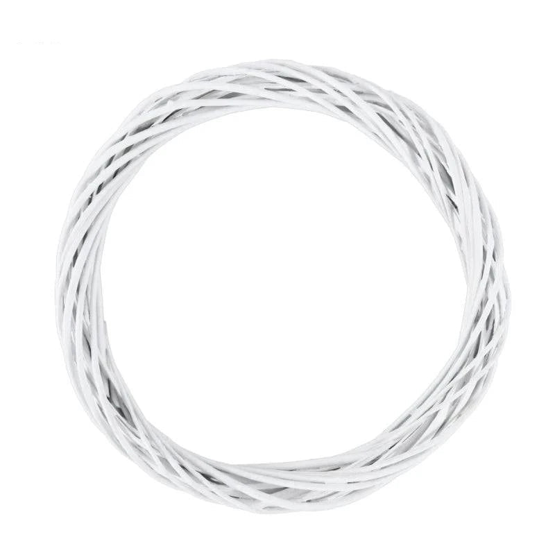 White Rattan Wreath Ring – DIY Craft Base for Home Décor, Gifts, and Seasonal Celebrations (10, 20, 25, 30 cm) - Home Fads 