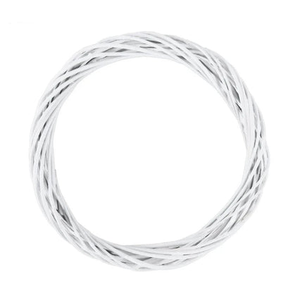 White Rattan Wreath Ring – DIY Craft Base for Home Décor, Gifts, and Seasonal Celebrations (10, 20, 25, 30 cm) - Home Fads 