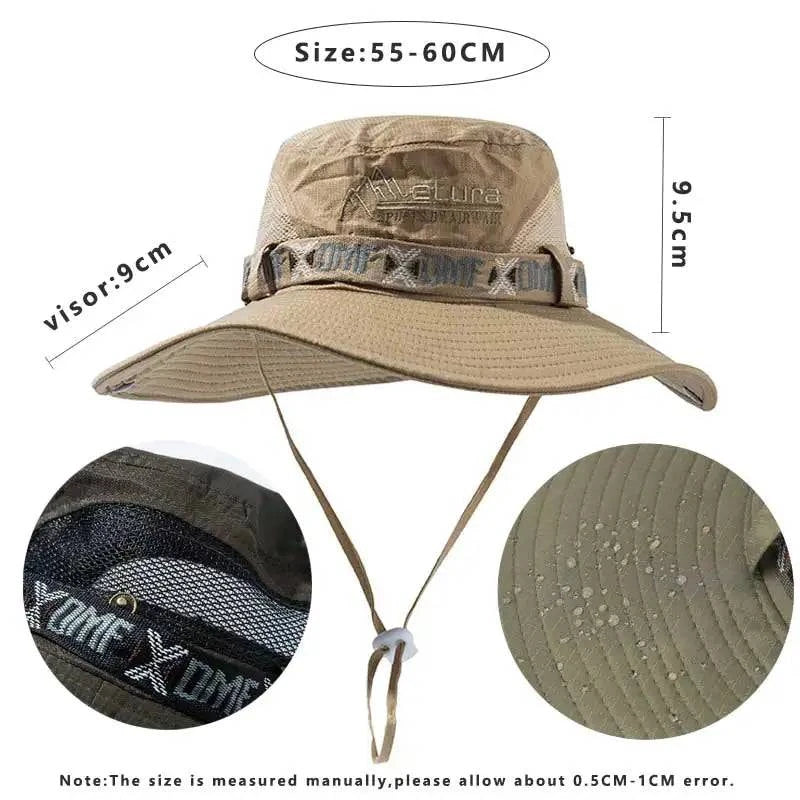 Wide Brim UV Protection Waterproof Bucket Hats for Men & Women - Perfect for Hiking, Fishing, Gardening, & Beach - Mesh & Solid Designs Available - Home Fads 