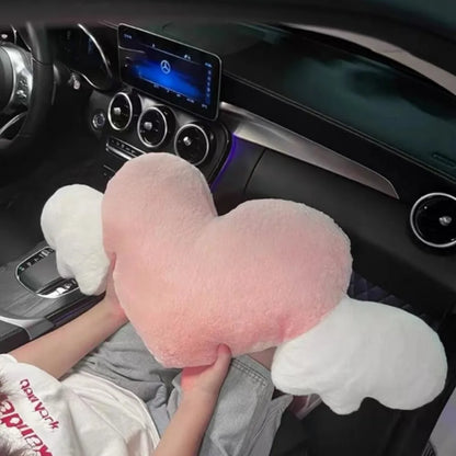 Winged Heart Car Seat Neck Pillow – Plush Comfort with Elastic Strap – Ideal Valentine’s Day & Special Occasion Gift - Home Fads 