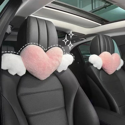 Winged Heart Car Seat Neck Pillow – Plush Comfort with Elastic Strap – Ideal Valentine’s Day & Special Occasion Gift - Home Fads 