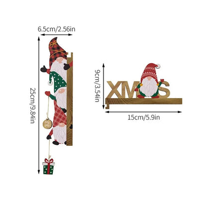 Wooden Holiday Door Frame Décor – Santa, Snowman, and Reindeer Design – Festive Wooden Pendant for Home, Party, and Seasonal Decoration - Home Fads 
