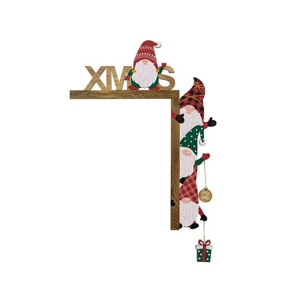 Wooden Holiday Door Frame Décor – Santa, Snowman, and Reindeer Design – Festive Wooden Pendant for Home, Party, and Seasonal Decoration - Home Fads 