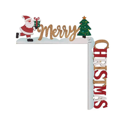 Wooden Holiday Door Frame Décor – Santa, Snowman, and Reindeer Design – Festive Wooden Pendant for Home, Party, and Seasonal Decoration - Home Fads 