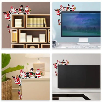 Wooden Holiday Door Frame Décor – Santa, Snowman, and Reindeer Design – Festive Wooden Pendant for Home, Party, and Seasonal Decoration - Home Fads 