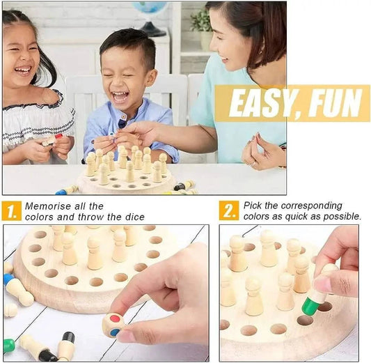 Wooden Memory Match Board Game - Educational Montessori Toy for Cognitive Learning - Home Fads 