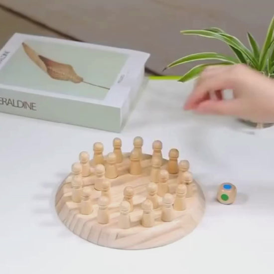 Wooden Memory Match Board Game - Educational Montessori Toy for Cognitive Learning - Home Fads
