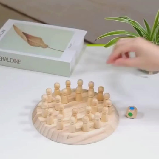 Wooden Memory Match Board Game - Educational Montessori Toy for Cognitive Learning - Home Fads
