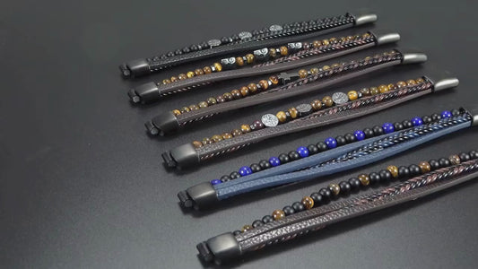 Men’s Genuine Leather Bracelet – Handcrafted Multi-Layer Design with Magnetic Clasp – Collection 2 - Home Fads