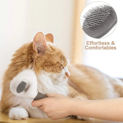 Self-Cleaning Pet Hair Remover Brush for Dogs and Cats - Stainless Steel Grooming Tool - Home Fads
