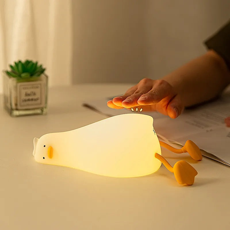 Silicone Duck LED Night Light - Rechargeable Lamp for Children's Bedside, Home Decor, and Birthday Gift - Home Fads