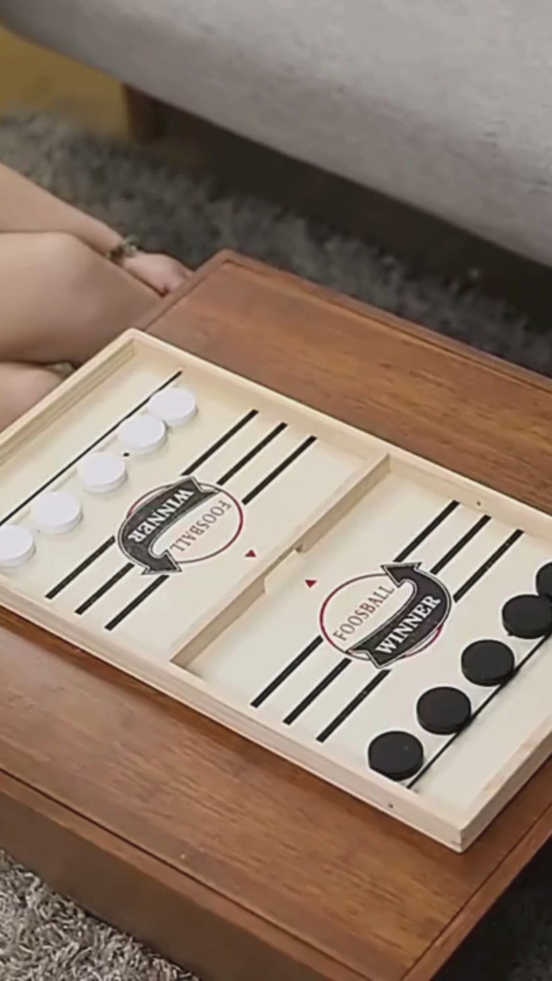 Classic Foosball Wooden Table Hockey - Catapult Chess Board Game for All Ages - Home Fads